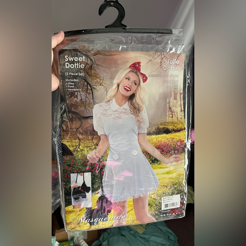 Masquerade Sweet Dottie Costume - Dorothy Costume with Dog purse Brand new